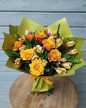 Букет цветов из:  Альстромерии и Розы в Линёво Волгоградской области