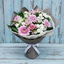 Букет цветов из:  Герберы, Альстромерии и Хризантемы #REPLACE_PRED# Линёво Волгоградской области