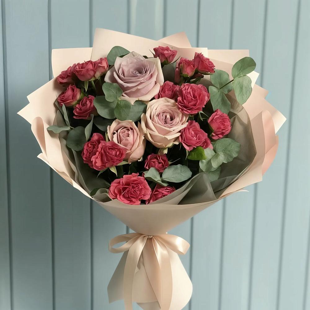 Букет цветов из: Гвоздики и Розы в Линёво Волгоградской области