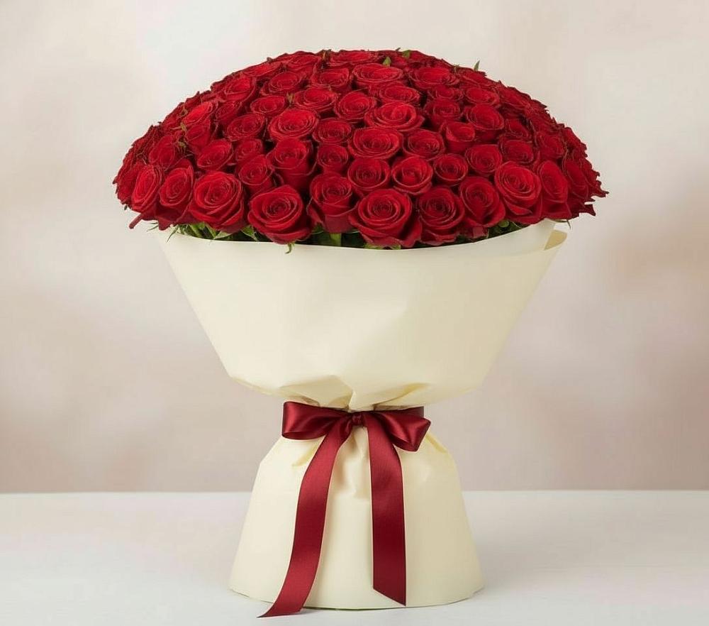 Букет 101 Красная роза Милано в Линёво Волгоградской области