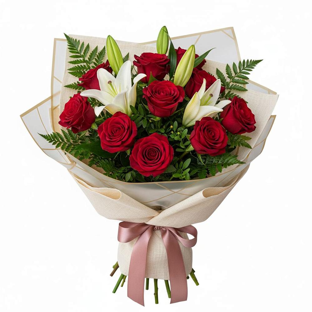 Букет цветов из: Лилии и Розы в Линёво Волгоградской области