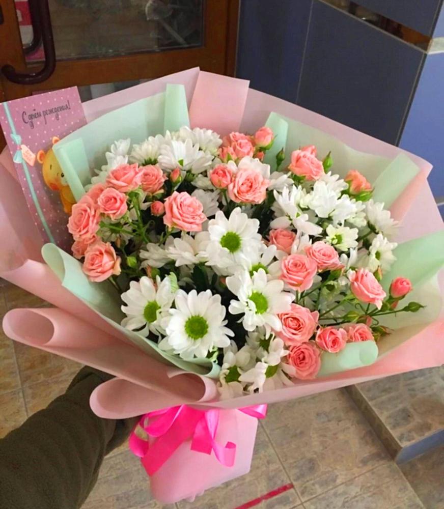 Букет цветов из: Розы и Хризантемы в Линёво Волгоградской области