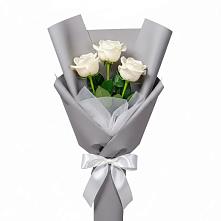 Букет 3 белые розы #REPLACE_PRED# Линёво Волгоградской области