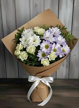 Букет цветов из:  Хризантемы и Розы в Линёво Волгоградской области