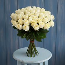 Букет 51 Белая роза Эдлесс Лав в Линёво Волгоградской области