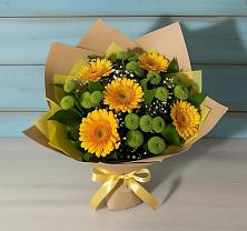 Букет цветов из:  Герберы и Хризантемы в Линёво Волгоградской области