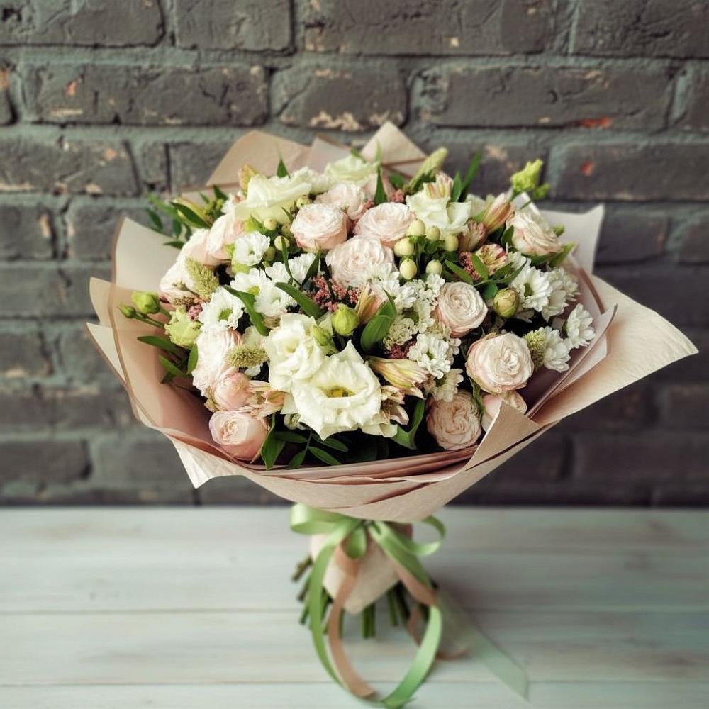 Букет цветов из: Альстромерии, Розы и Хризантемы в Линёво Волгоградской области