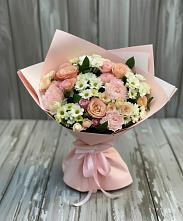 Букет цветов из:  Гвоздики, Розы и Хризантемы в Линёво Волгоградской области