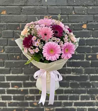 Букет цветов из:  Герберы и Хризантемы в Линёво Волгоградской области