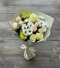 Букет цветов из:  Альстромерии, Розы и Хризантемы #REPLACE_PRED# Линёво Волгоградской области