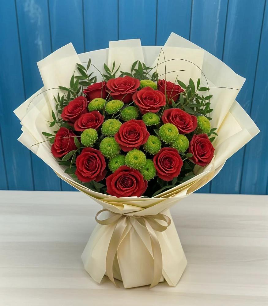 Букет цветов из: Розы и Хризантемы в Линёво Волгоградской области