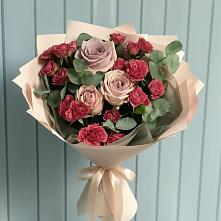 Букет цветов из:  Гвоздики и Розы в Линёво Волгоградской области