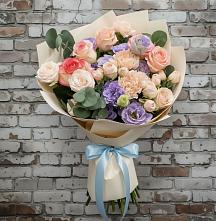 Букет цветов из:  Розы, Лизиантусы и Гвоздики #REPLACE_PRED# Линёво Волгоградской области